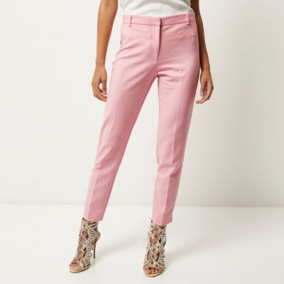 Light pink slim fit trousers